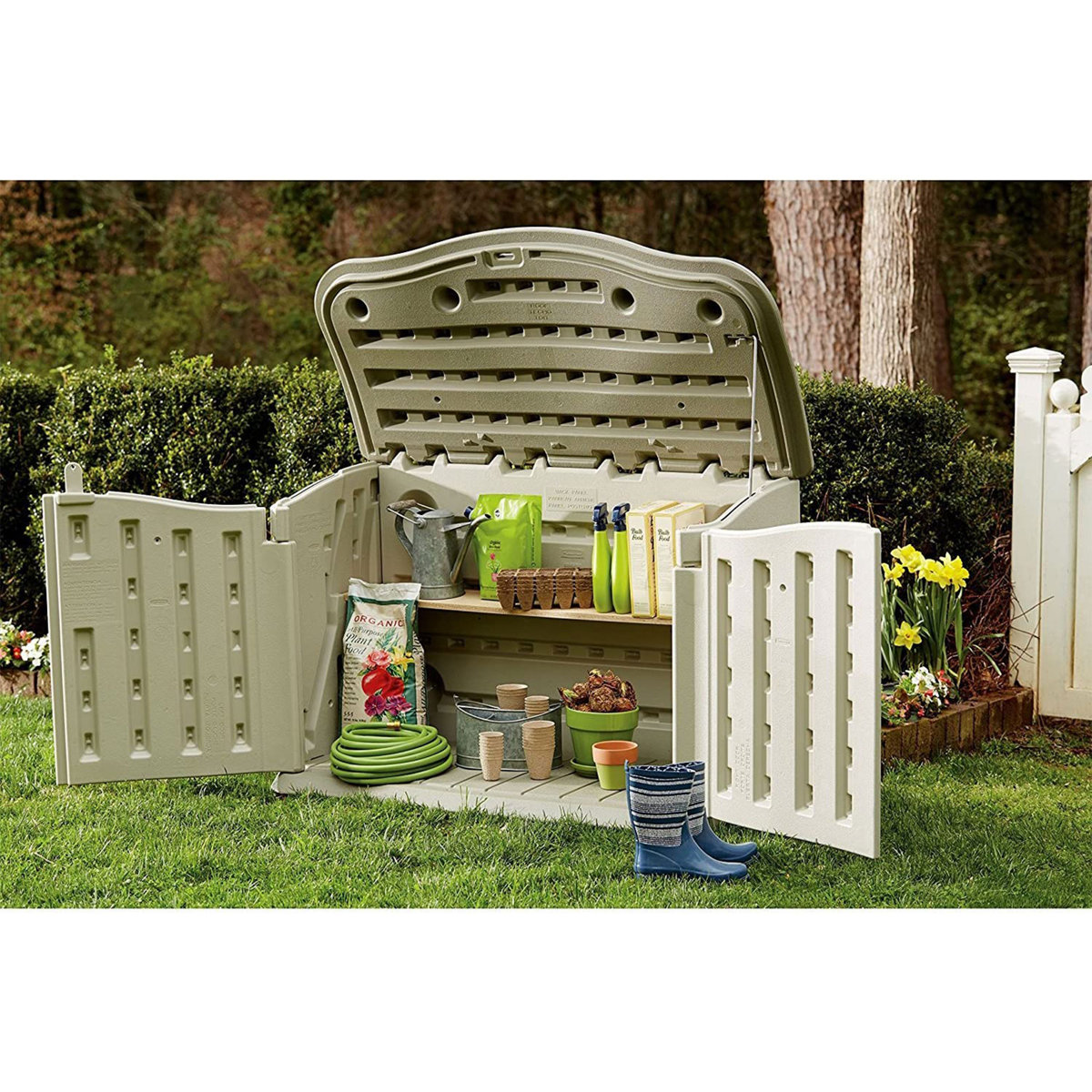 4 ft. W x 2 ft. D Plastic Horizontal Garbage Shed